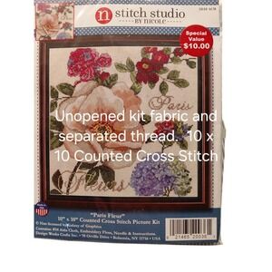 Stitch Studio by Nicole Paris Fleur Counted Cross Stitch Kit 10x10